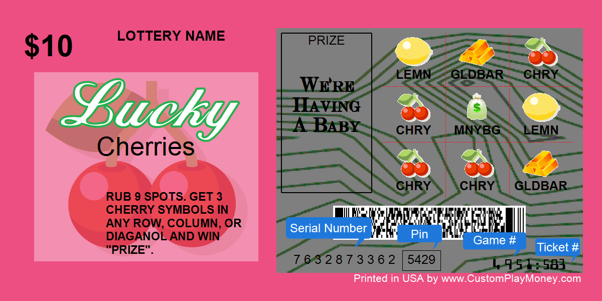 Custom Play Money Identifying number locations